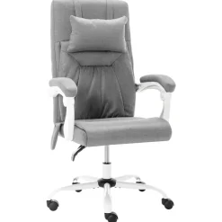 Silla de oficina Ahissa función masaje reclinable gris 112-121x60x64 cm