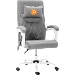 Silla de oficina Ahissa función masaje reclinable gris 112-121x60x64 cm