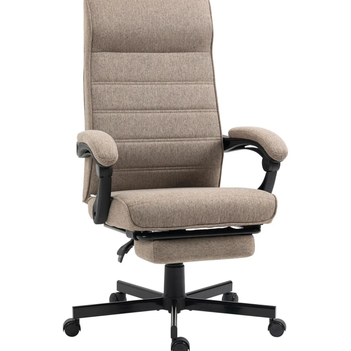 Silla de oficina Albahaca Vinsetto reclinable altura ajustable + reposapiés marrón 106-114x67x68 cm