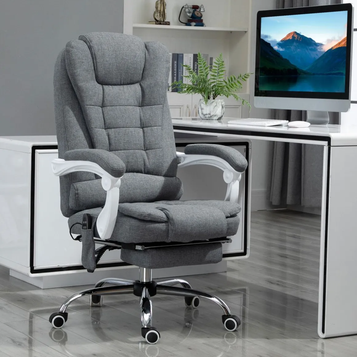 Silla de oficina Altea Vinsetto reclinable + altura regulable con 6 puntos de masaje 113-121x68,5x68,5 cm