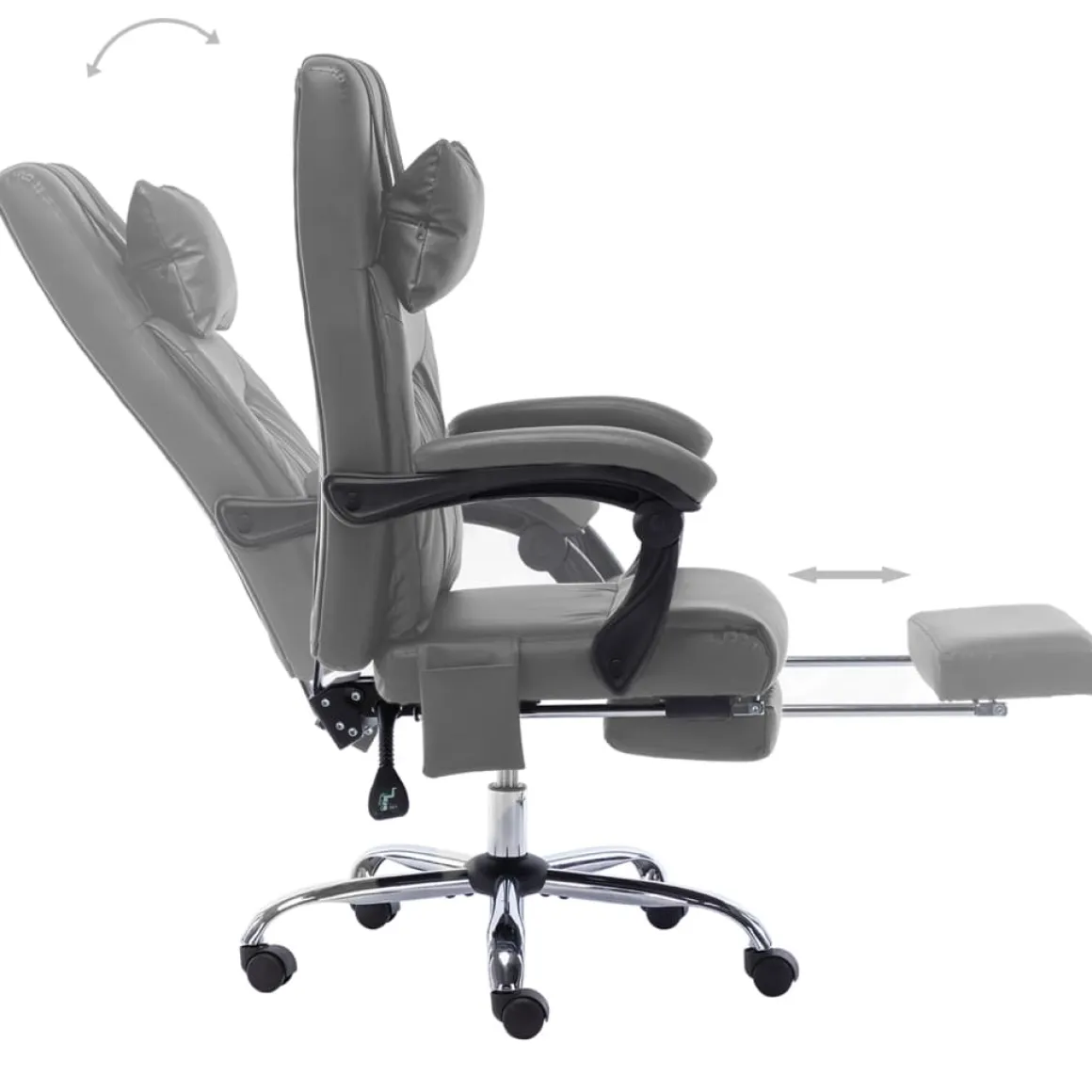 Silla de oficina Ammia función masaje reclinable 112-121x60x64 cm