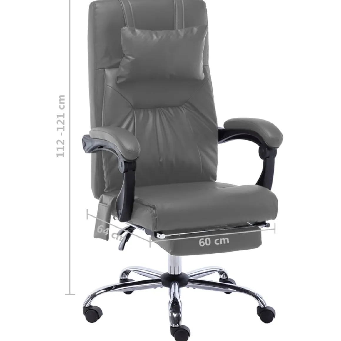 Silla de oficina Ammia función masaje reclinable 112-121x60x64 cm