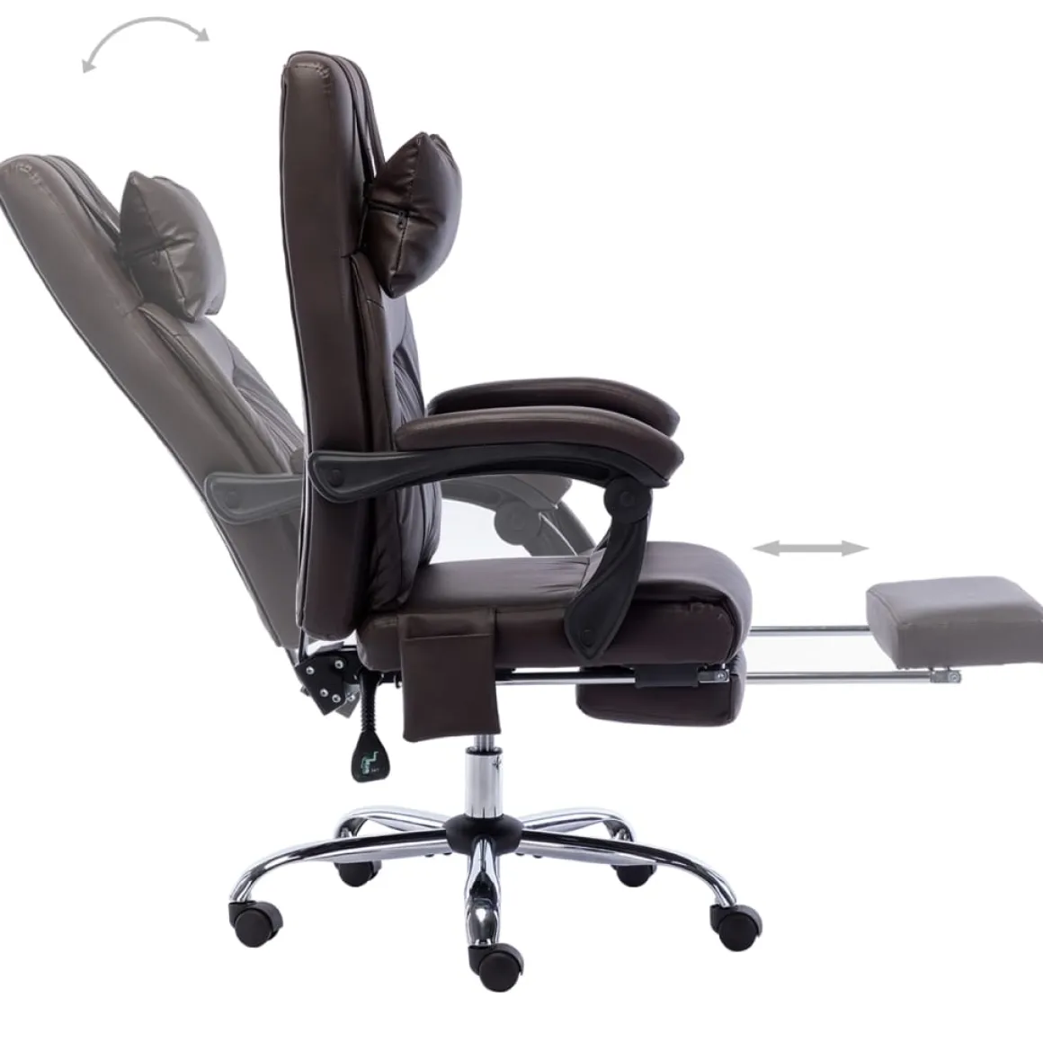 Silla de oficina Ammia función masaje reclinable 112-121x60x64 cm