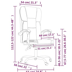 Silla de oficina Anie altura regulable respaldo reclinable 112,5-122x63x56 cm