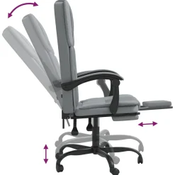 Silla de oficina Anie altura regulable respaldo reclinable 112,5-122x63x56 cm