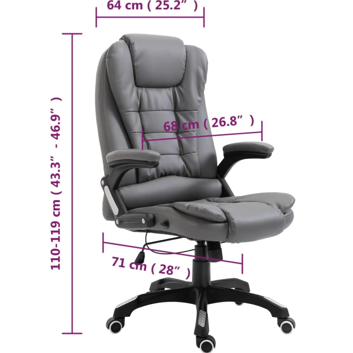 Silla de oficina Arpa altura ajustable 110-119x68x71 cm