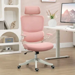 Silla de oficina Asby Vinsetto reposacabezas rosa 120-133x62x58 cm