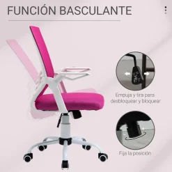 Silla de oficina Broome Vinsetto altura ajustable + reposabrazos abatible 94-104x62,5x55 cm