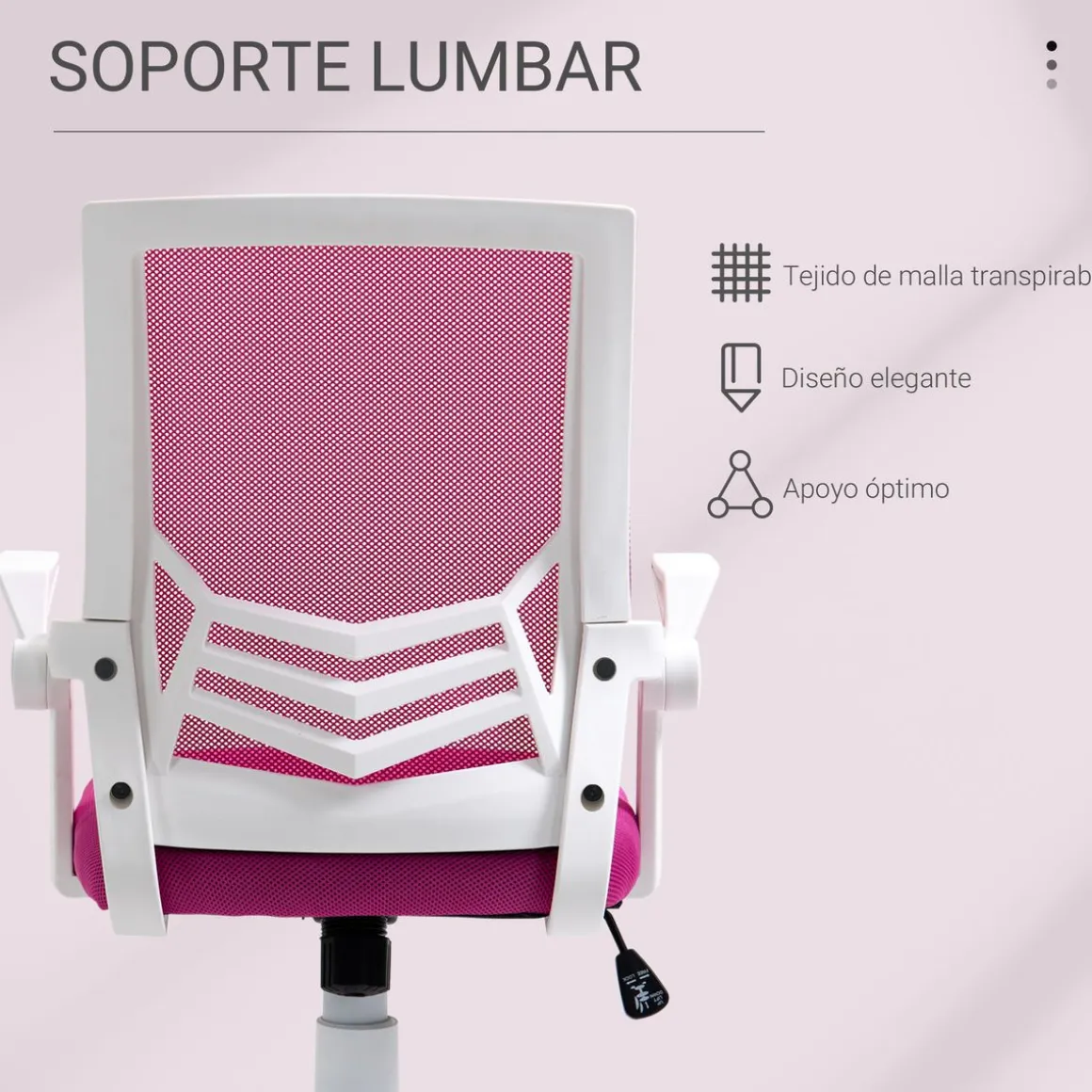 Silla de oficina Broome Vinsetto altura ajustable + reposabrazos abatible 94-104x62,5x55 cm