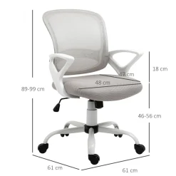 Silla de oficina Carra Vinsetto ergonómica ajustable 89-99x61x61 cm