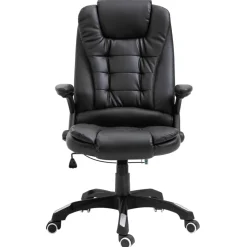 Silla de oficina Coma acolchada reclinable negro 110-119x68x71 cm