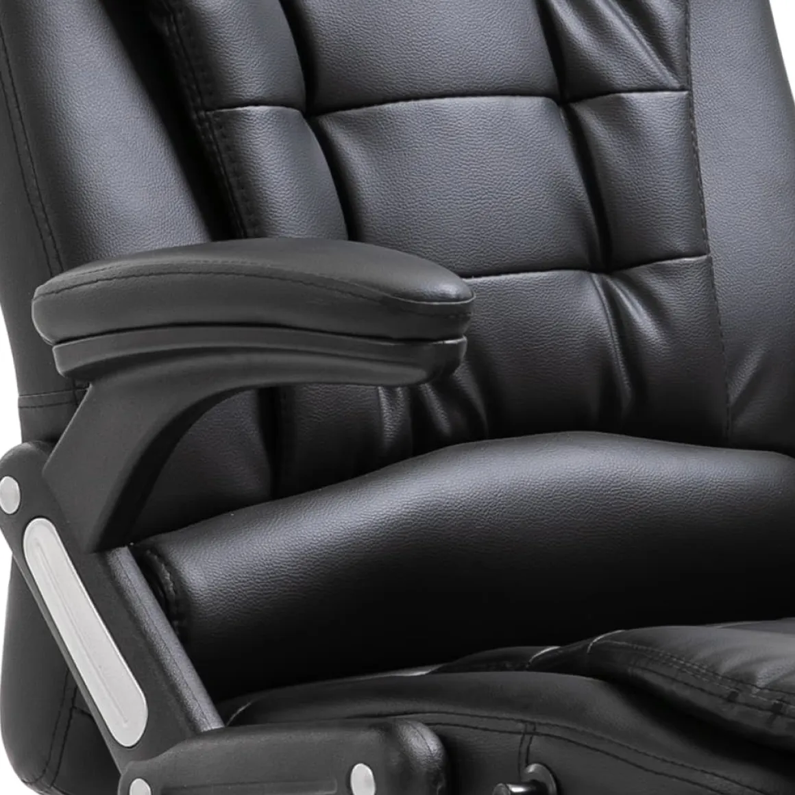 Silla de oficina Coma acolchada reclinable negro 110-119x68x71 cm