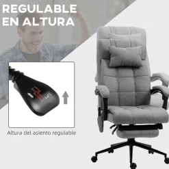 Silla de oficina Comps Vinsetto función masaje 5 modos gris 112-120x66x76 cm