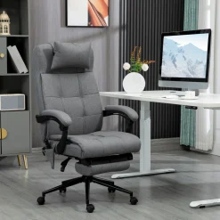 Silla de oficina Comps Vinsetto función masaje 5 modos gris 112-120x66x76 cm