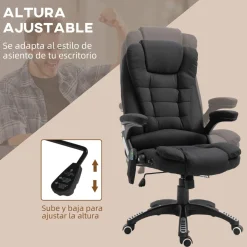 Silla de oficina Cutt Vinsetto función calefacción 6 puntos 110-120x68x72 cm