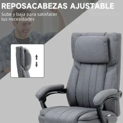 Silla de oficina Ficus Vinsetto 5 modos de masaje 3 áreas reclinable gris 105-113x61x65 cm