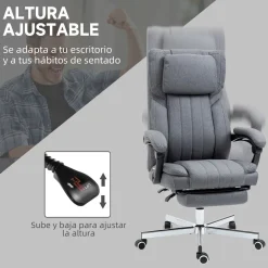 Silla de oficina Ficus Vinsetto 5 modos de masaje 3 áreas reclinable gris 105-113x61x65 cm