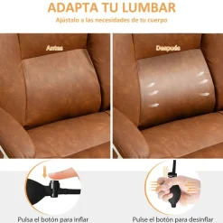 Silla de oficina Fresh Homcom reclinable con altura regulable + reposapiés 113-121x65x76 cm