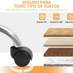 Silla de oficina Fresh Homcom reclinable con altura regulable + reposapiés 113-121x65x76 cm
