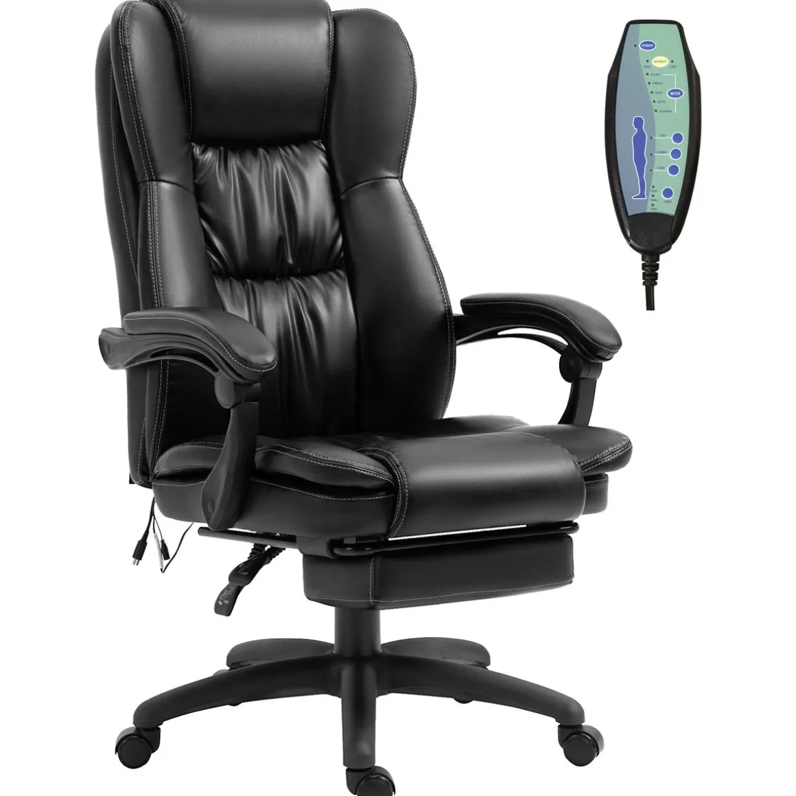 Silla de oficina Hof Vinsetto con masaje y control remoto negro 113-121x68,5x68,5 cm