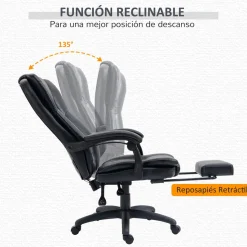 Silla de oficina Hof Vinsetto con masaje y control remoto negro 113-121x68,5x68,5 cm