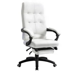 Silla de oficina Hortensia Vinsetto reclinable + reposapiés retráctil 118-125x65x65 cm