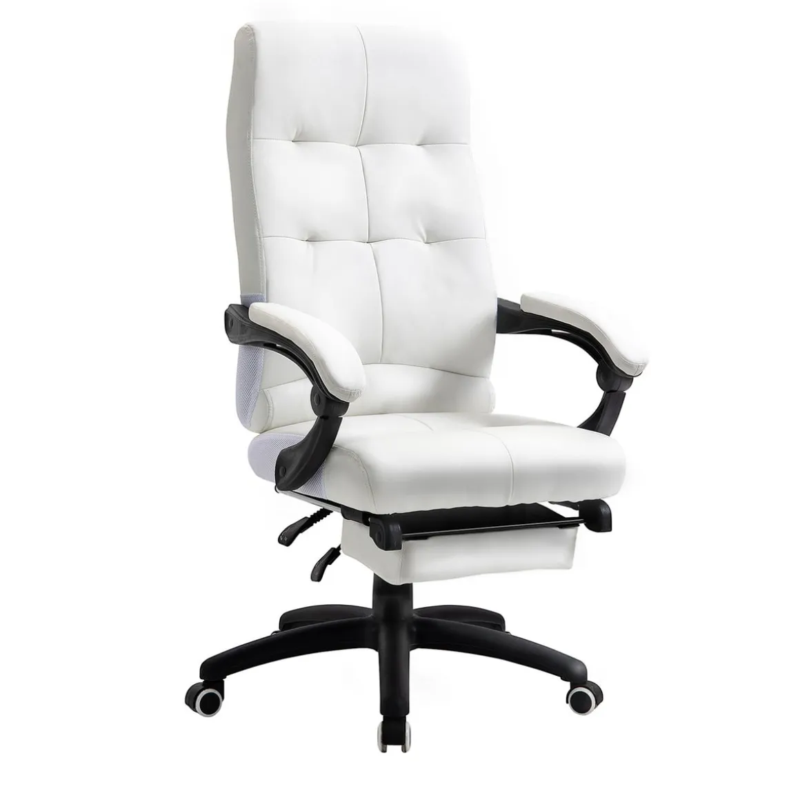 Silla de oficina Hortensia Vinsetto reclinable + reposapiés retráctil 118-125x65x65 cm