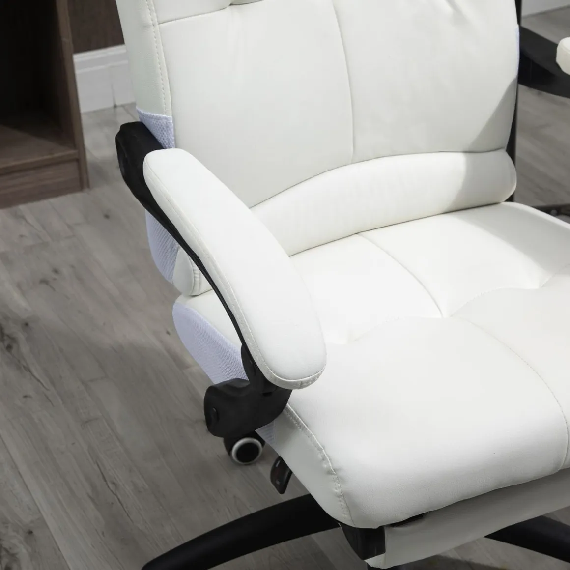 Silla de oficina Hortensia Vinsetto reclinable + reposapiés retráctil 118-125x65x65 cm