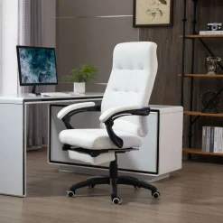 Silla de oficina Hortensia Vinsetto reclinable + reposapiés retráctil 118-125x65x65 cm