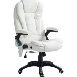Silla de oficina Kleta Vinsetto con masaje + calefacción blanco 107-116x67x74 cm