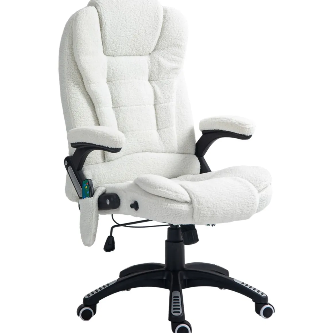 Silla de oficina Kleta Vinsetto con masaje + calefacción blanco 107-116x67x74 cm