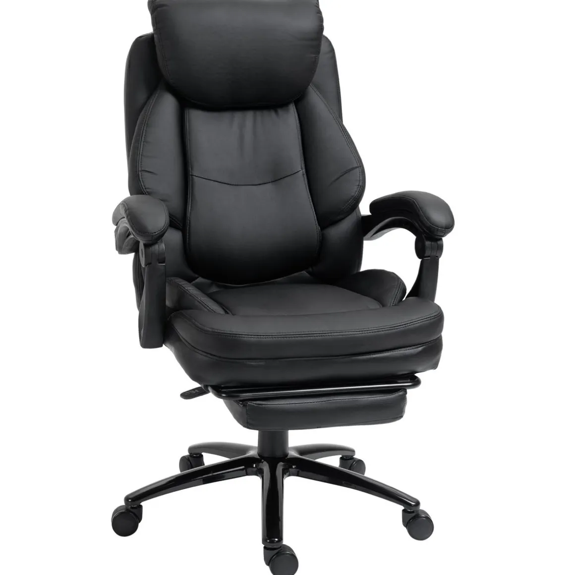 Silla de oficina Kolma Vinsetto altura ajustable respaldo inclinable negro 112-118x73x66 cm