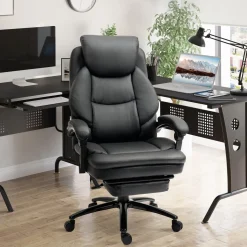 Silla de oficina Kolma Vinsetto altura ajustable respaldo inclinable negro 112-118x73x66 cm