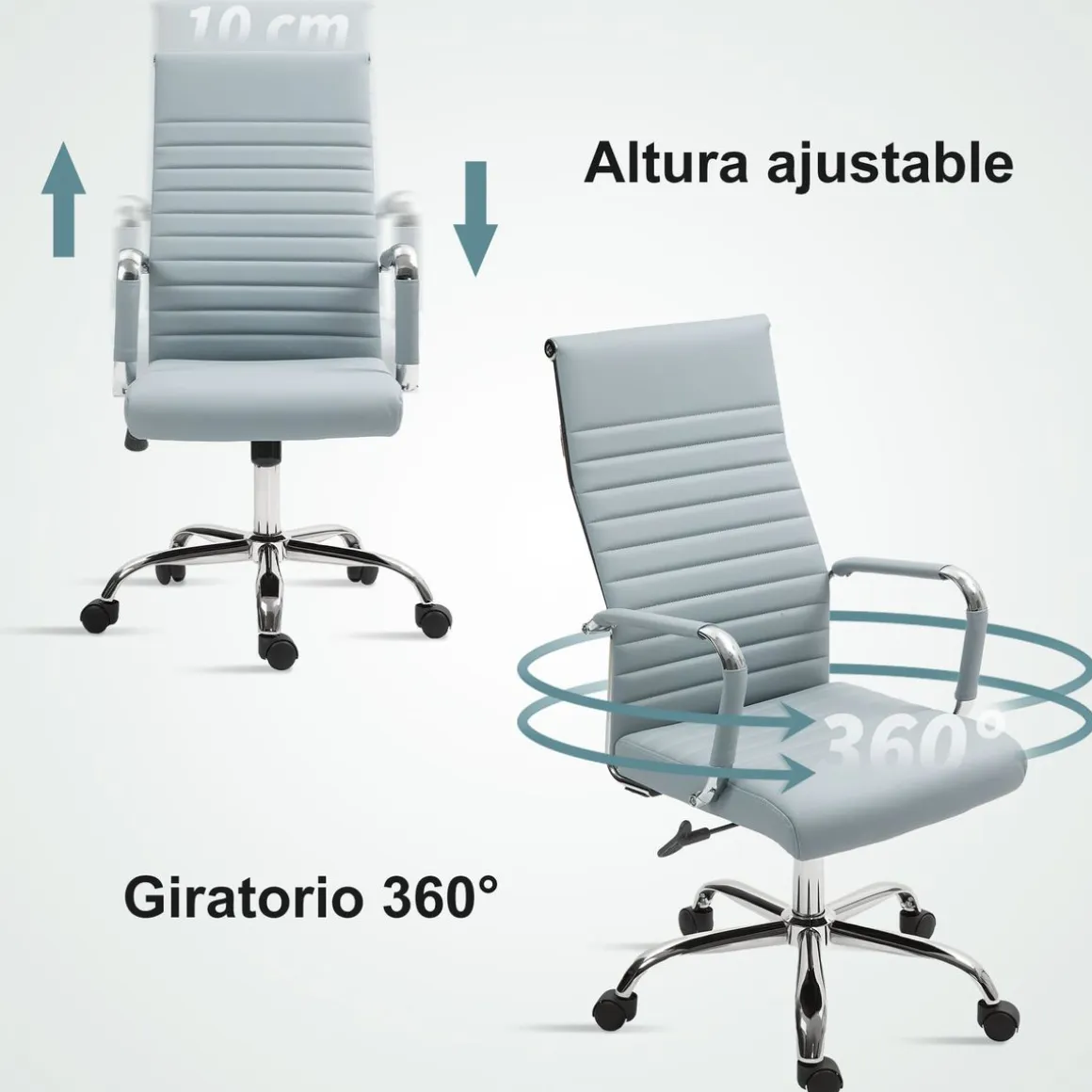 Silla de oficina Kuldesh Vinsetto altura ajustable 104-114x54x62 cm