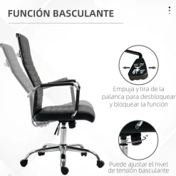 Silla de oficina Kuldesh Vinsetto altura ajustable 104-114x54x62 cm