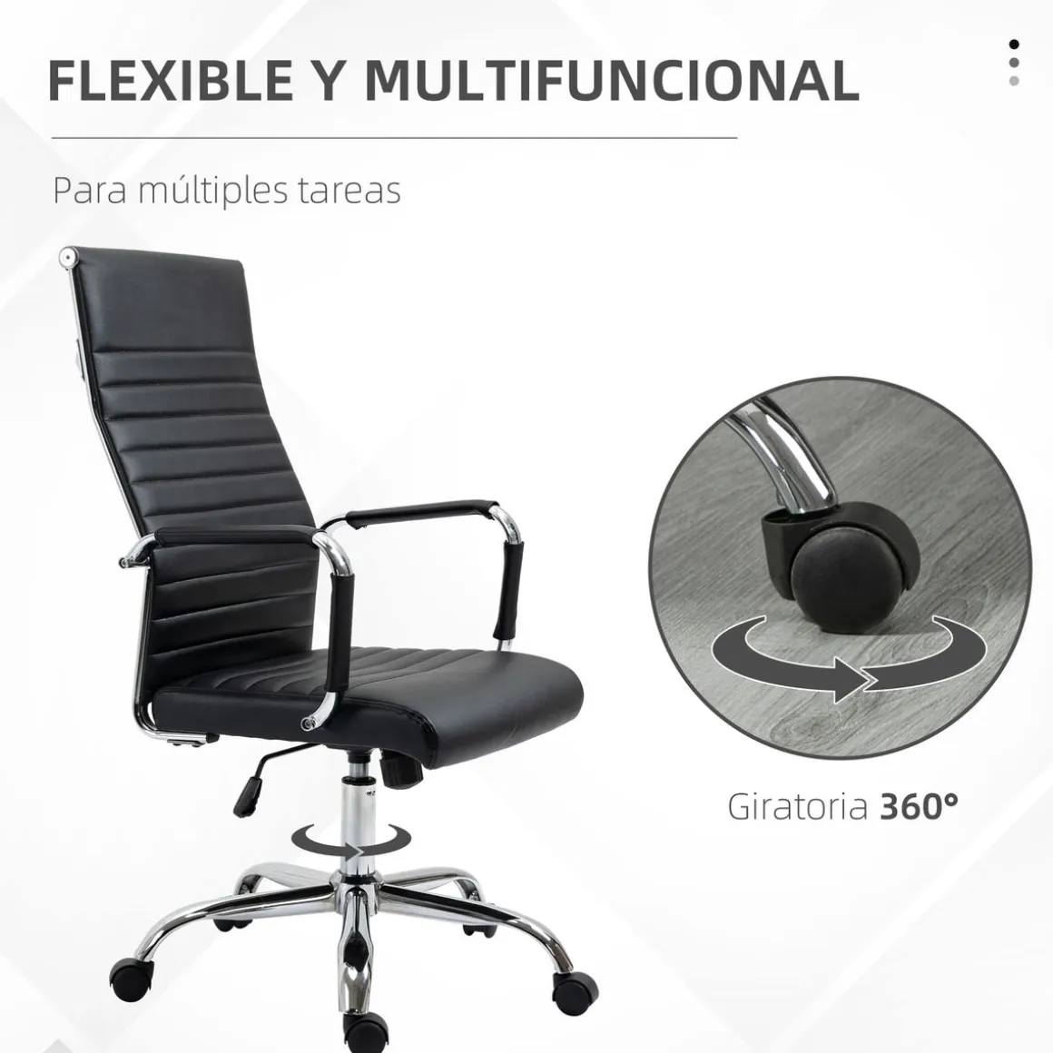 Silla de oficina Kuldesh Vinsetto altura ajustable 104-114x54x62 cm