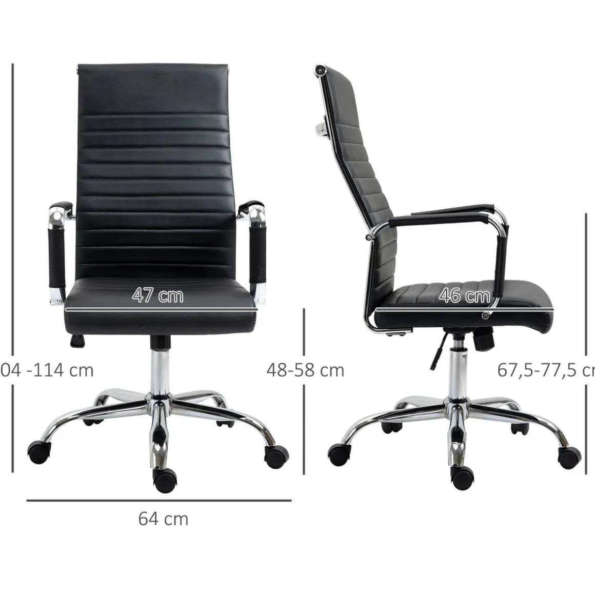 Silla de oficina Kuldesh Vinsetto altura ajustable 104-114x54x62 cm