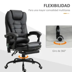 Silla de oficina Lady Vinsetto 7 puntos de masaje 111-121x67x79 cm