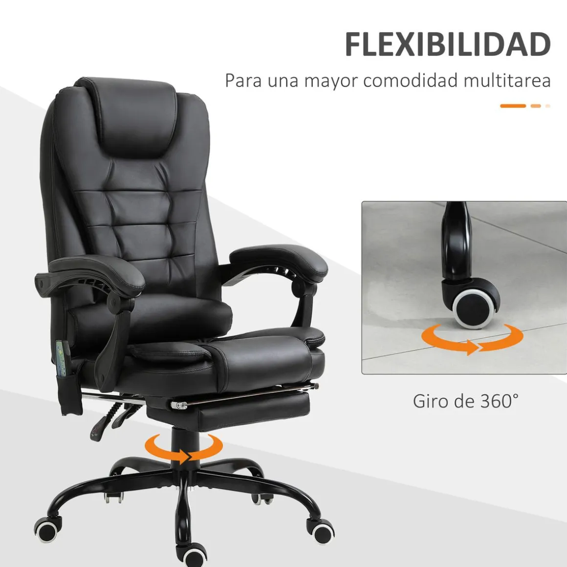 Silla de oficina Lady Vinsetto 7 puntos de masaje 111-121x67x79 cm