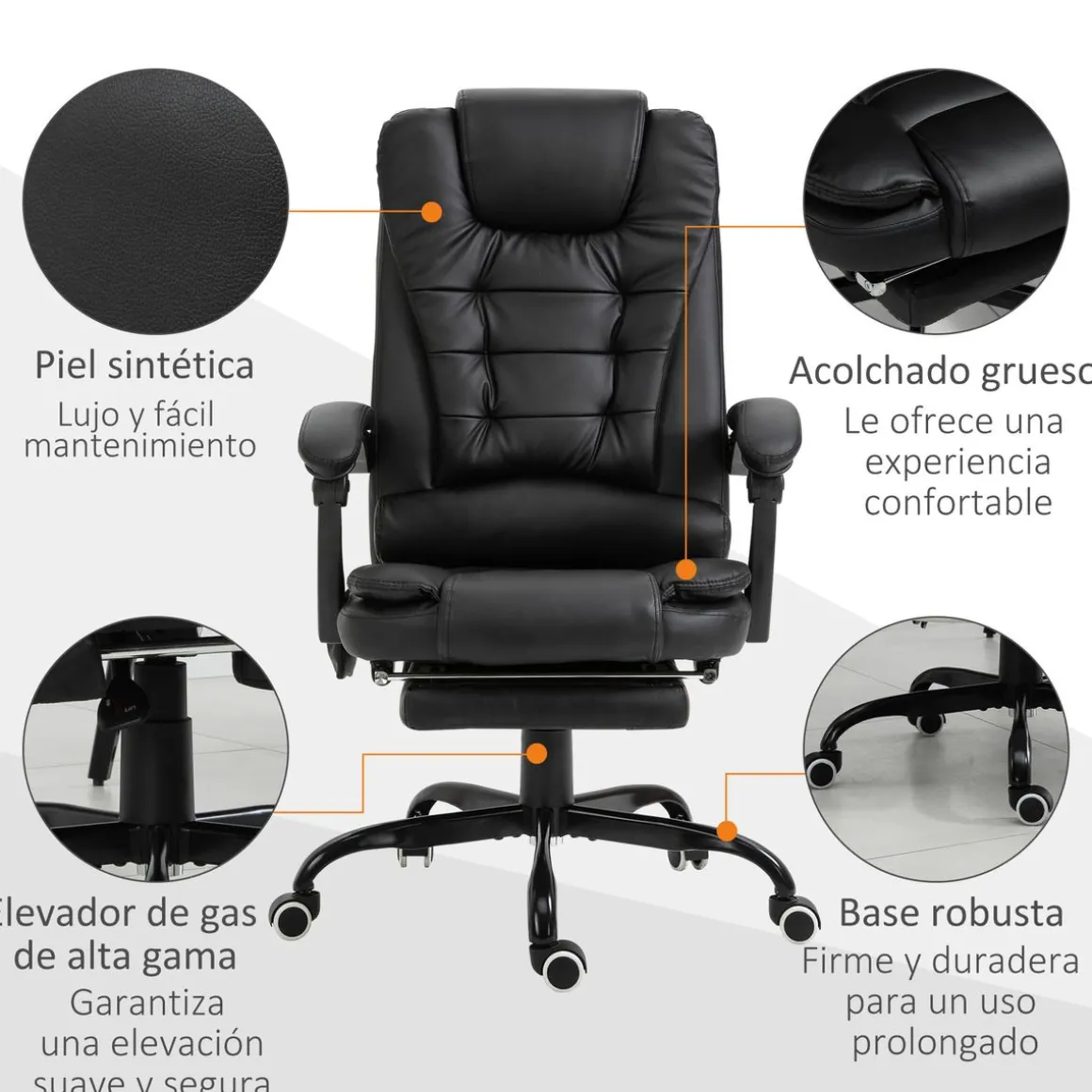 Silla de oficina Lady Vinsetto 7 puntos de masaje 111-121x67x79 cm