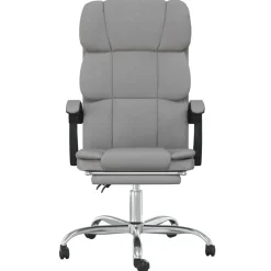 Silla de oficina Álamo reclinable altura regulable gris claro 112,5-122x63x56 cm