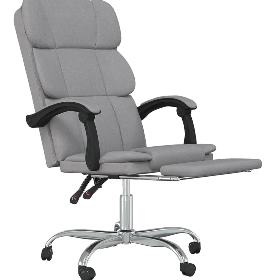 Silla de oficina Álamo reclinable altura regulable gris claro 112,5-122x63x56 cm