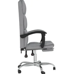 Silla de oficina Álamo reclinable altura regulable gris claro 112,5-122x63x56 cm
