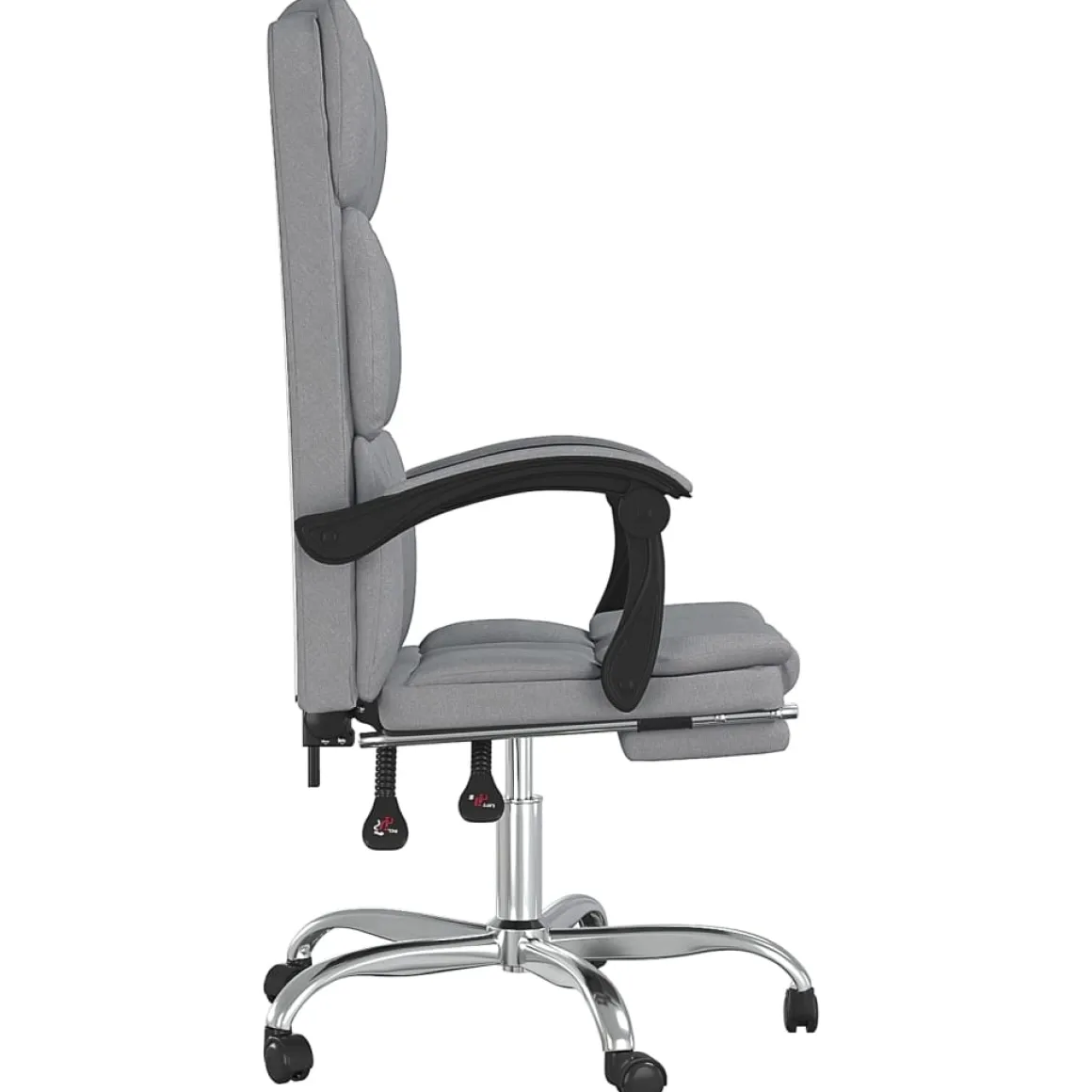 Silla de oficina Álamo reclinable altura regulable gris claro 112,5-122x63x56 cm