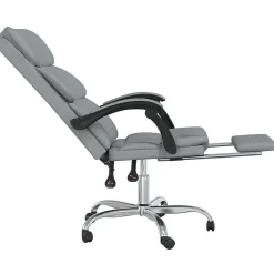 Silla de oficina Álamo reclinable altura regulable gris claro 112,5-122x63x56 cm