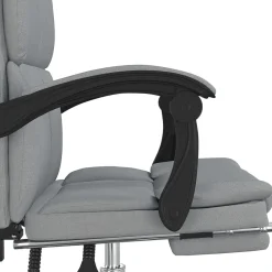 Silla de oficina Álamo reclinable altura regulable gris claro 112,5-122x63x56 cm