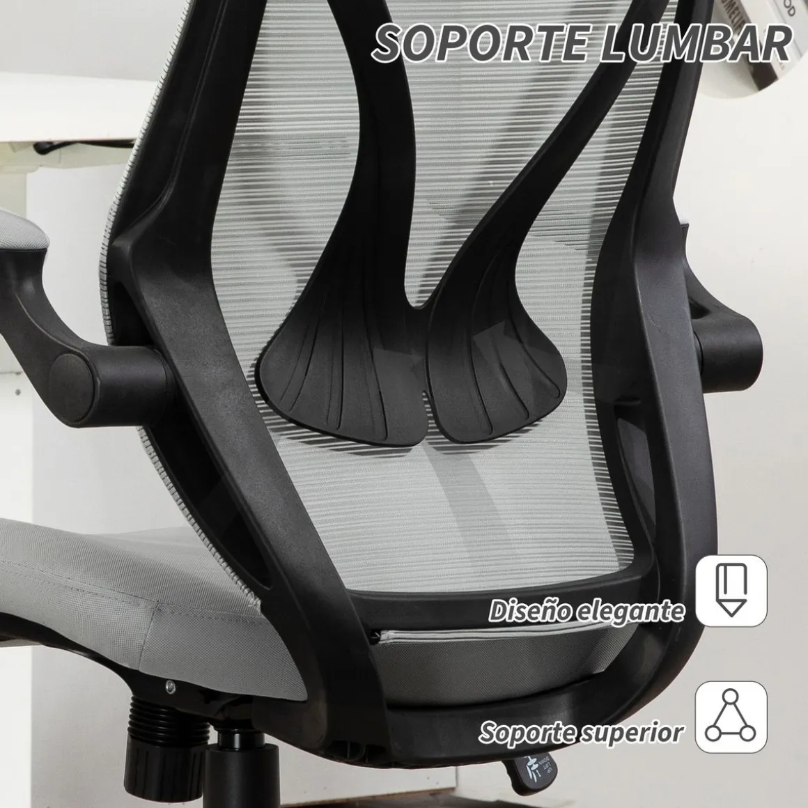 Silla de oficina Álex Homcom basculante altura regulable 113-121x66x66 cm