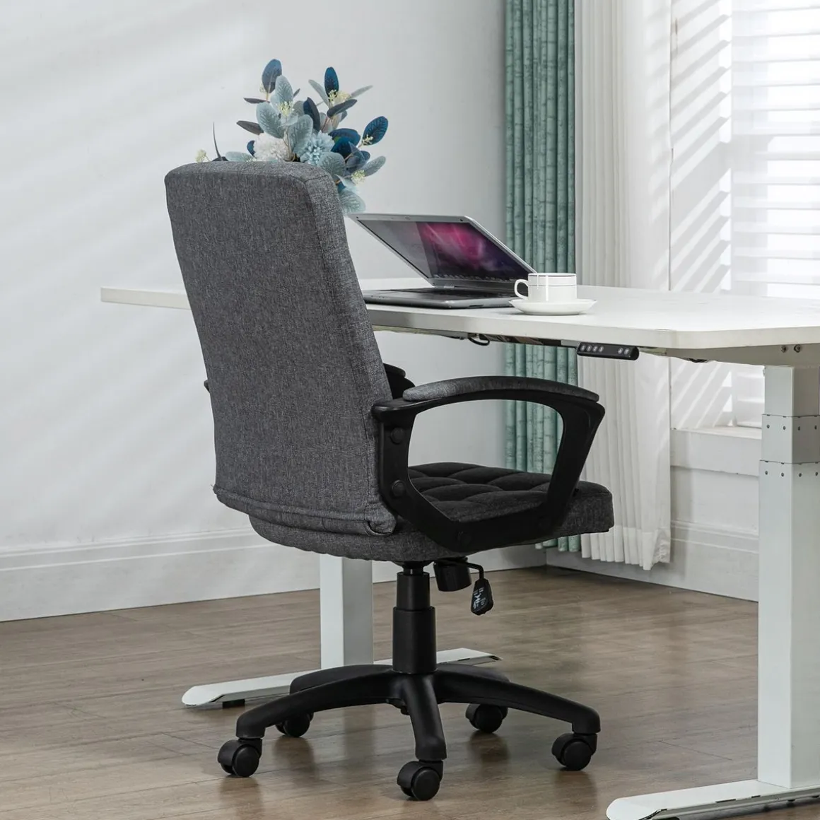 Silla de oficina Lodang Vinsetto altura ajustable con reposabrazos gris 96-105,5x59x63 cm