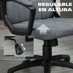 Silla de oficina Lodang Vinsetto altura ajustable con reposabrazos gris 96-105,5x59x63 cm