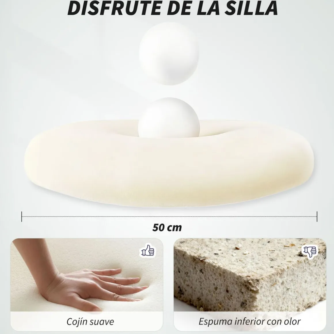 Silla de oficina Luha Homcom basculante con reposabrazos 108-118x64x65 cm